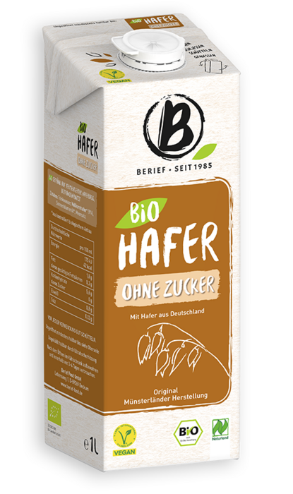 Abbildung der Packung von dem Berief Bio Hafer ohne Zucker Drink