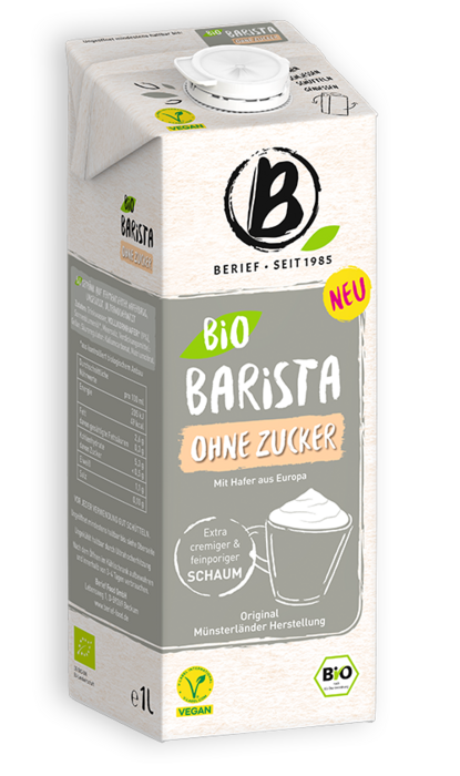 Abbildung der Packung von dem Berief Bio Barrista ohne Zucker Drink