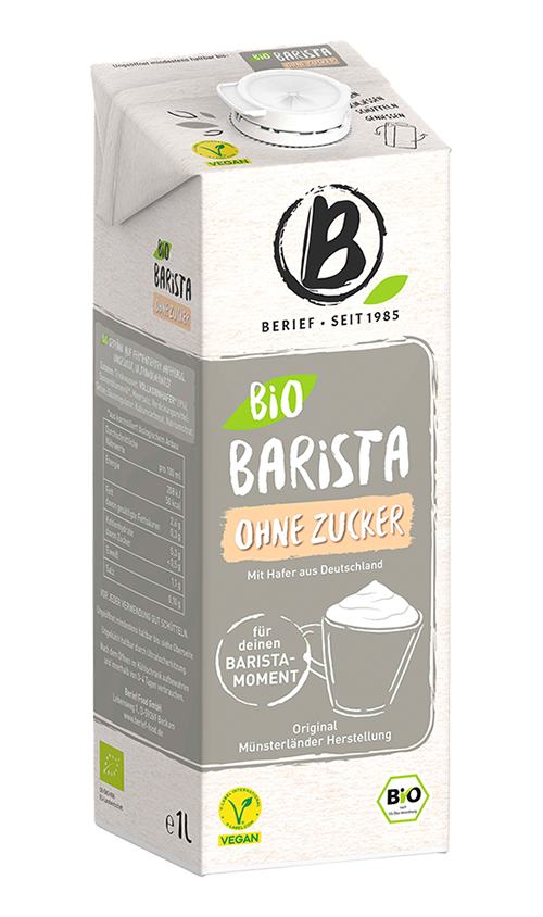 Berief Bio Barista ohne Zucker Abbildung der Packung von dem Berief Bio Barrista ohne Zucker Drink