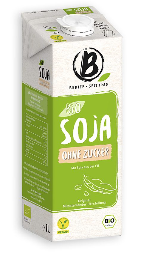 Berief Bio Soja ohne Zucker Abbildung der Packung von demBerief Bio Soja ohne Zucker Drink