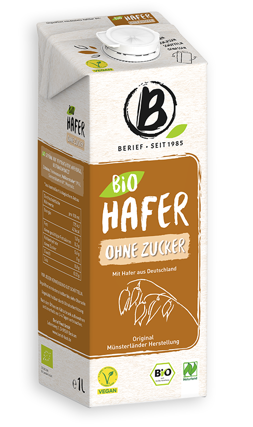 Abbildung der Packung von dem Berief Bio Hafer ohne Zucker Drink