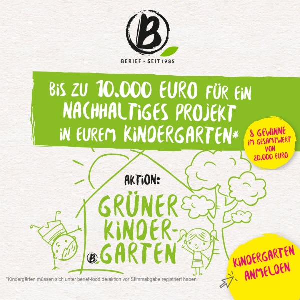 Plakat Berief über das Prokjekt grüner Kindergarten