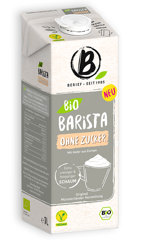 Abbildung der Packung von dem Berief Bio Barrista ohne Zucker Drink