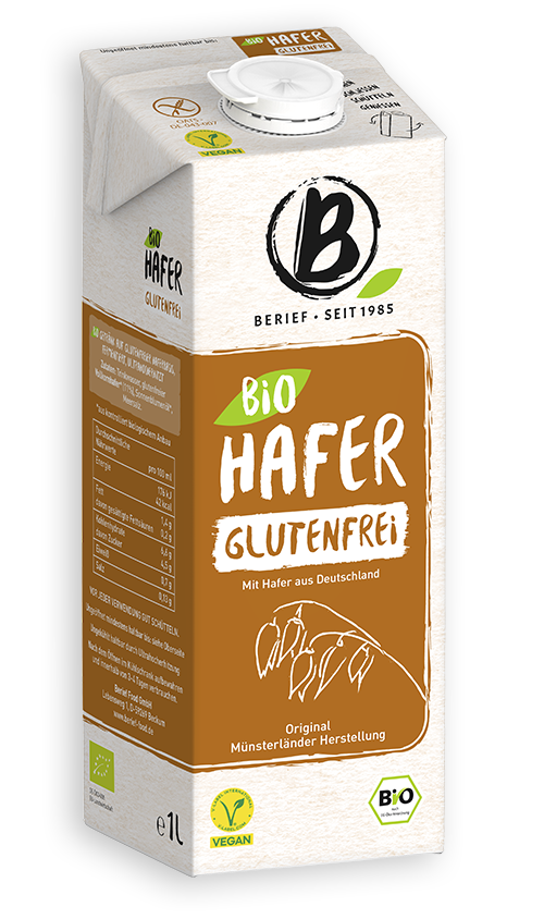 Abbildung der Packung von dem Berief Bio Hafer glutenfrei Drink