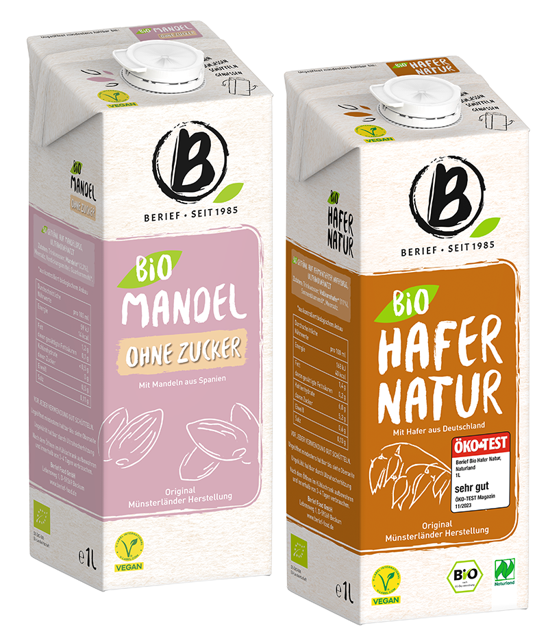 Berief Haferdrinks Mandel und Natur