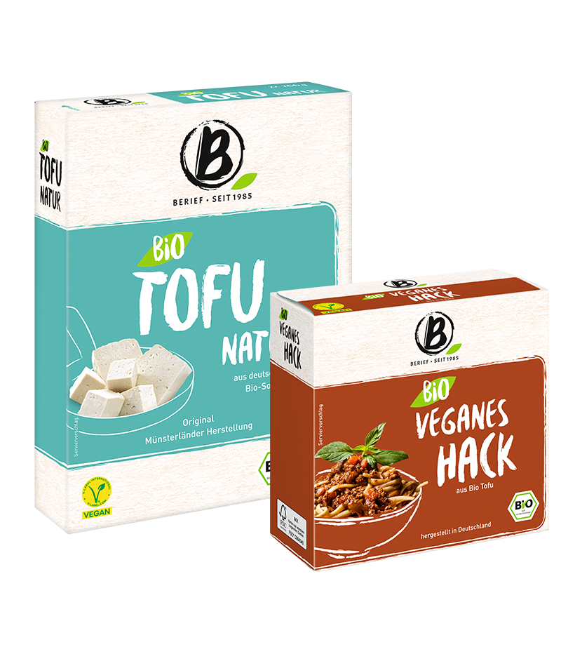 Berief Tofu natur und geräuchert