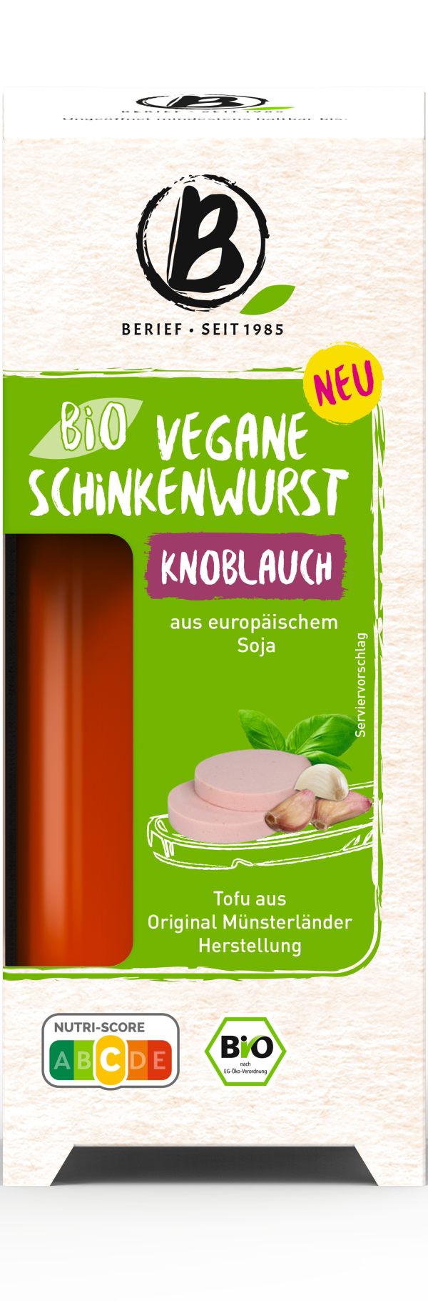 Bio vegane Schinkenwurst Knoblauch 2