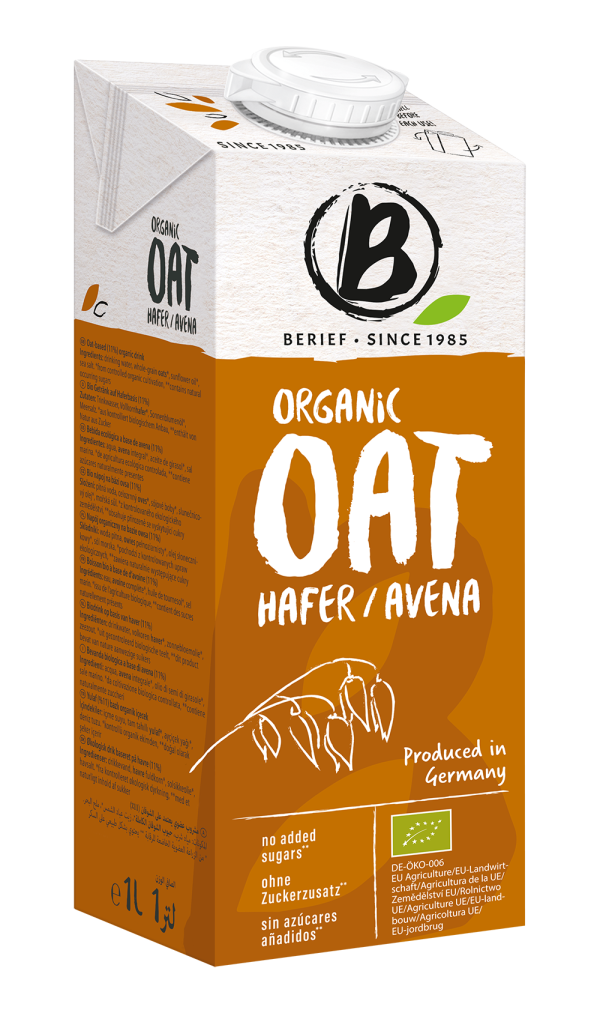 organic oat drink internationale Verpackung