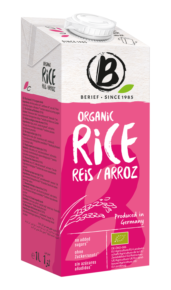 organic rice drink internationale Verpackung